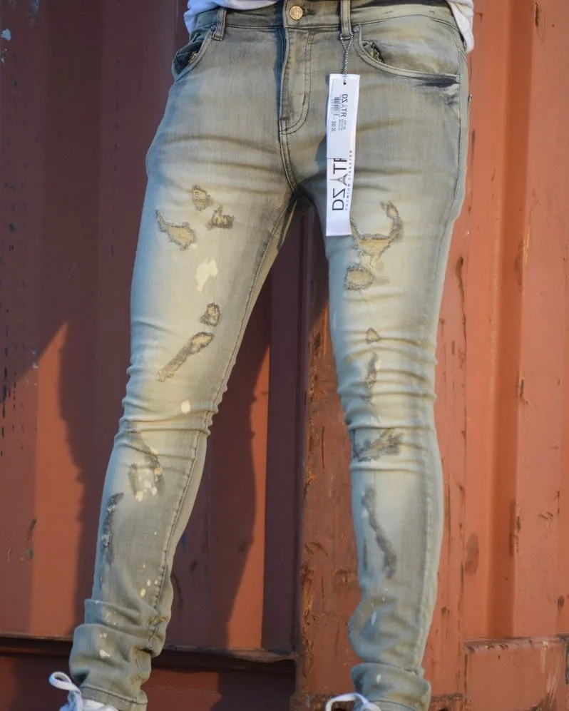 Bleached Super Stretch Slim Jeans