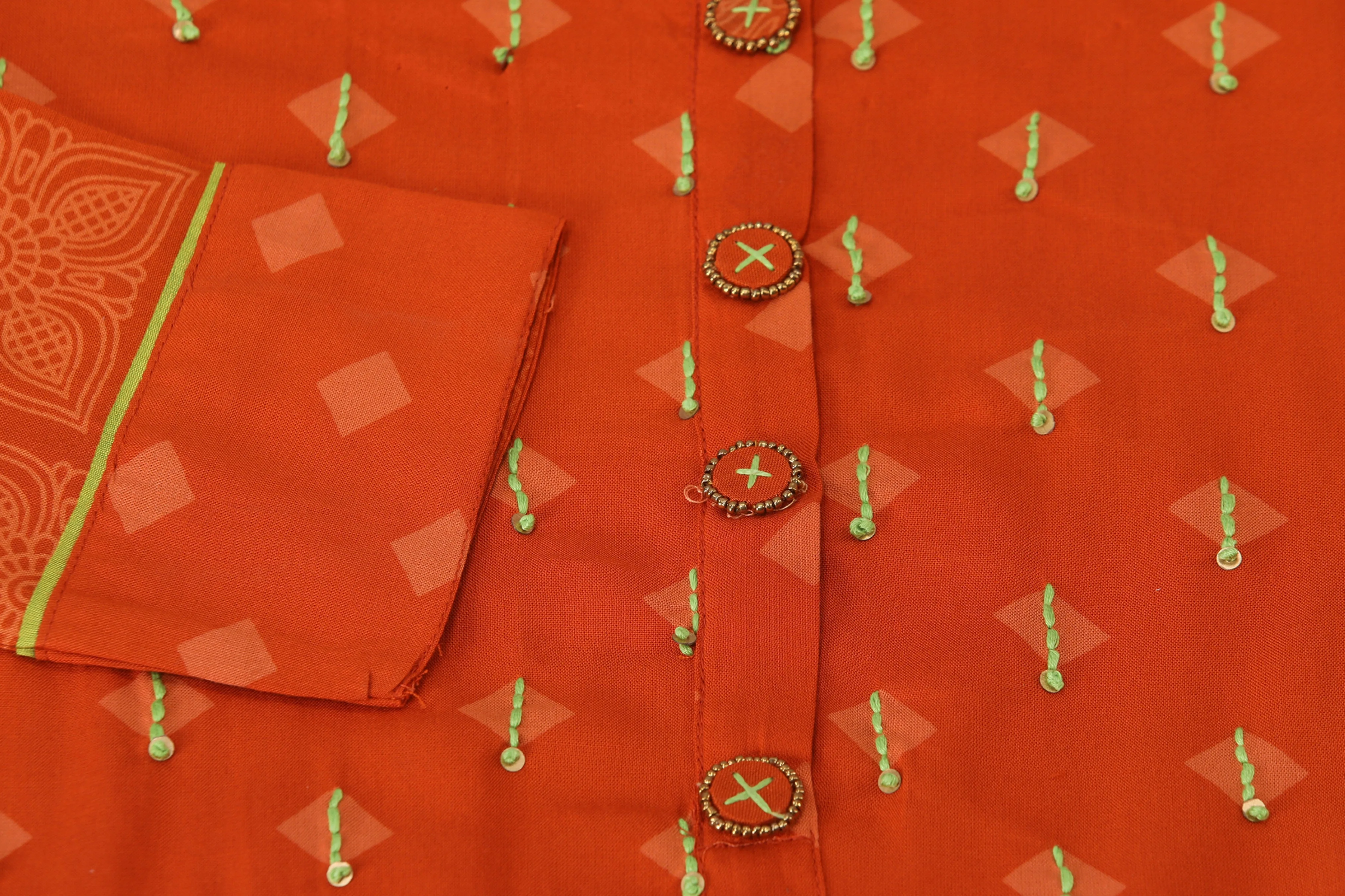 Orange Color Rayon Straight Womens Kurta